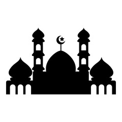 Mosque silhouette vector illustration black color