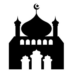 Mosque silhouette vector illustration black color
