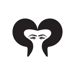 Fototapeta premium beauty girl logo design icon.