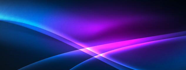 Neon light glowing waves and lines background set for wallpaper, business card, cover, poster, banner, brochure, header, website