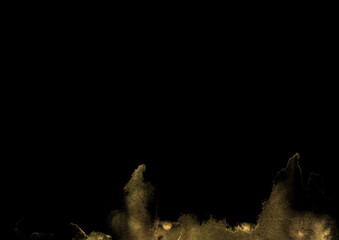 黒背景に金色のような水彩の背景イラスト