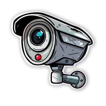 Security camera sticker illustration