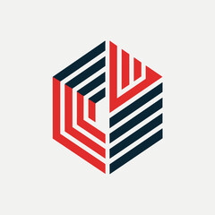 Fototapeta premium Creative Logo Concept with Abstract Branded Lines