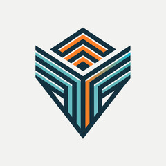 Fototapeta premium Elegant Logo Mark with Contemporary Branded Lines