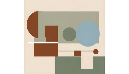 the abstract geometric artworks in the mid-century modern style, designed as minimal boho wall decor