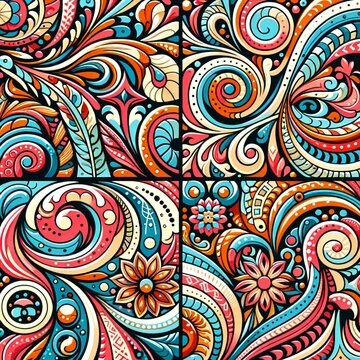 Colorful Summer batik pattern design