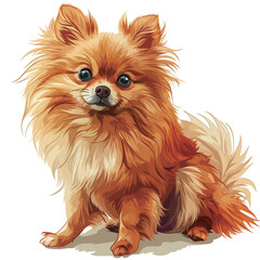 Pomeranian dog. Vector illustration of a Pomeranian dog.