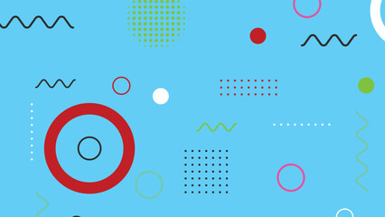 Trendy modern abstract background with memphis elements