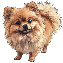 Pomeranian dog. Vector illustration of a cute Pomeranian dog.