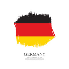 Flag of Federal Republic of Germany, brush stroke background