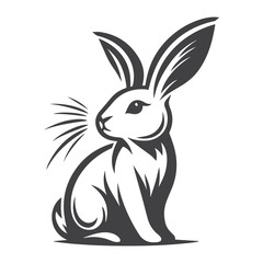 Obraz premium Rabbit Vector. Isolated rabbit shadow on a white background