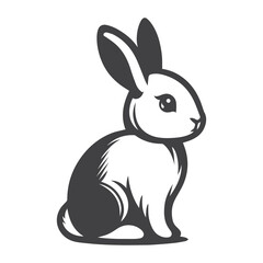 Rabbit Vector. Isolated rabbit shadow on a white background
