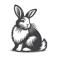 Rabbit Vector. Isolated rabbit shadow on a white background