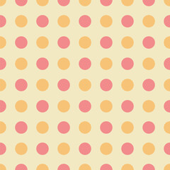 lines of pink and yellow circles. champagne repetitive background. vector seamless pattern. geometric fabric swatch. striped wrapping paper. design template for textile, linen, home decor