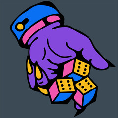 hand holding dadu number gaames