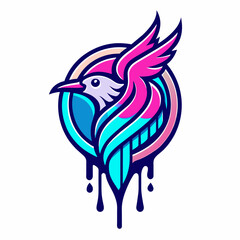 Fototapeta premium Artistic Approach to Bird Logo Design with Bright Colors