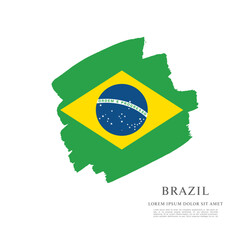 Flag of Brazil, brush stroke background