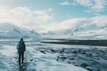 Fotobehang Breathtaking landscapes and epic escapades, evoking a sense of wonder and wanderlust © Veniamin Kraskov