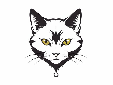 vector cat logo on white background