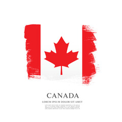 Flag of Canada, brush stroke background