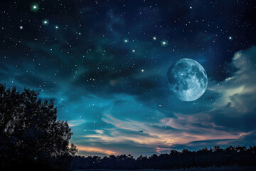 Fototapeta na wymiar Elegant portrayals of the cosmic grandeur in the night sky