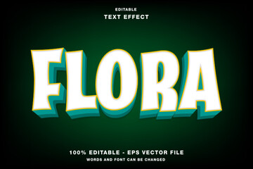 Flora 3D Editable Text Effect Template Style Premium Vector