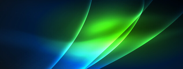 Neon light glowing waves and lines background set for wallpaper, business card, cover, poster, banner, brochure, header, website