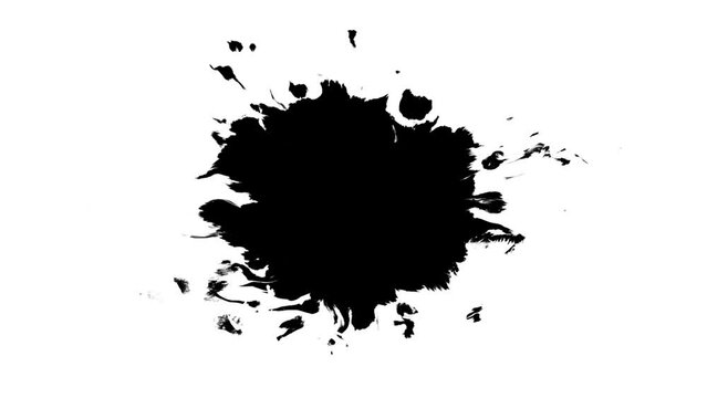 Splashes spread black ink water