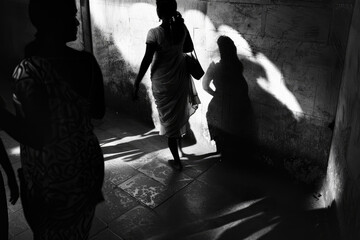 Interplay of light and shadow evoking calmness and intrigue