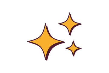 Star Retro Flat Sticker Design