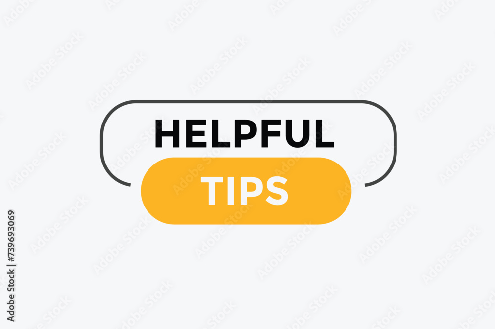 Wall mural helpful tips button web banner templates. vector illustration