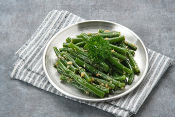 Tumis Buncis or Stir Fry String Bean with garlic and chilli powder
