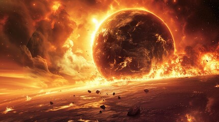 Brace for a cosmic Armageddon, the Judgment Day of Planet Earth. Ai Generated