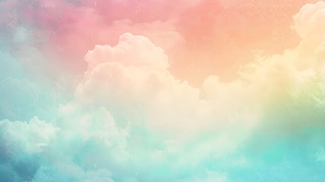 sky and soft cloud with pastel color filter and grunge texture, nature abstract background