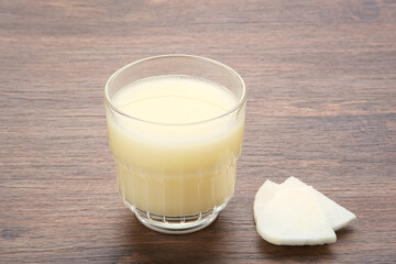 Jus Bengkoang Jahe or Jicama Juice with Ginger, cold pressed juice
