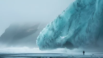 Fototapeten Majestic Iceberg Scenery mountains rising from the Icy Seas © Watcharakorn