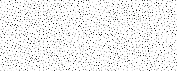 Fotobehang Polka dot seamless pattern. Creative texture of chaotic round shapes. Vector illustration of small black circles on white background. Dotted wrapping paper sample. © A_Y_N