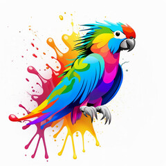 colorful parrot illustration background