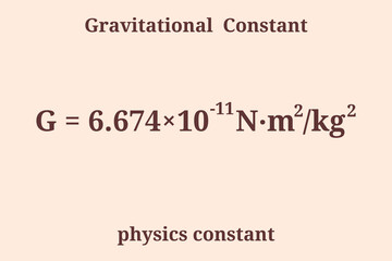 Gravitational Constant. Physics constant. Education. Science. Vector illustration.