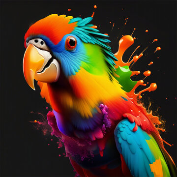 colorful parrot illustration background