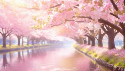 フレーム　背景　桜　さくら　サクラ　風景　花　春　コピースペース　AI生成画像