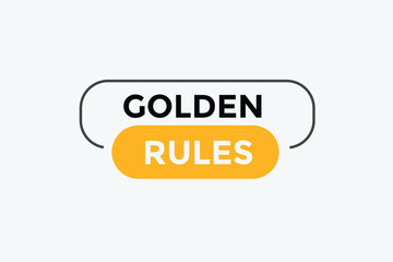 Golden rules button web banner templates. Vector Illustration 
