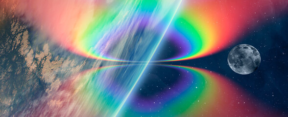 Rainbow surrounds the Planet Earth 