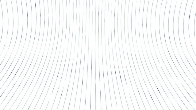 Abstract blue curved lines pattern loop motion on white background.
