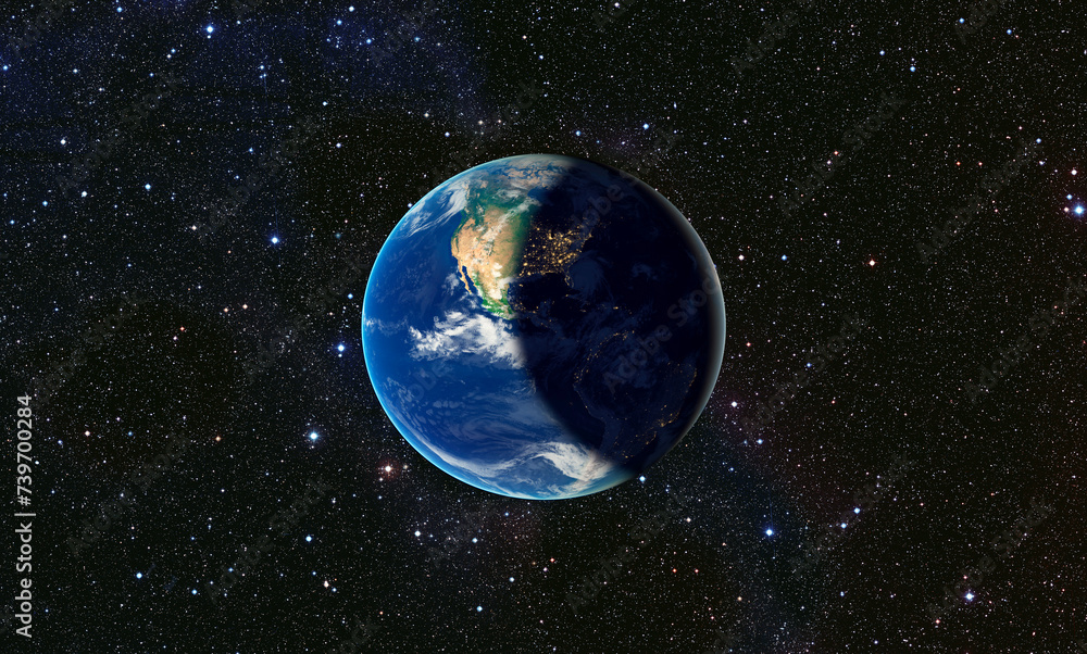Poster day and night on planet earth. elements of this image furnished by nasa