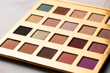 Eyeshadow palette close-up, cosmetics	
