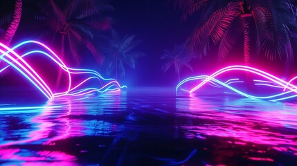 Futuristic Abstract Background: Colorful Neon

