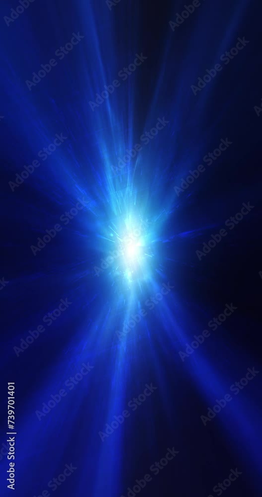 Poster futuristic blue coloured blurred lines loop vertical copy space background.