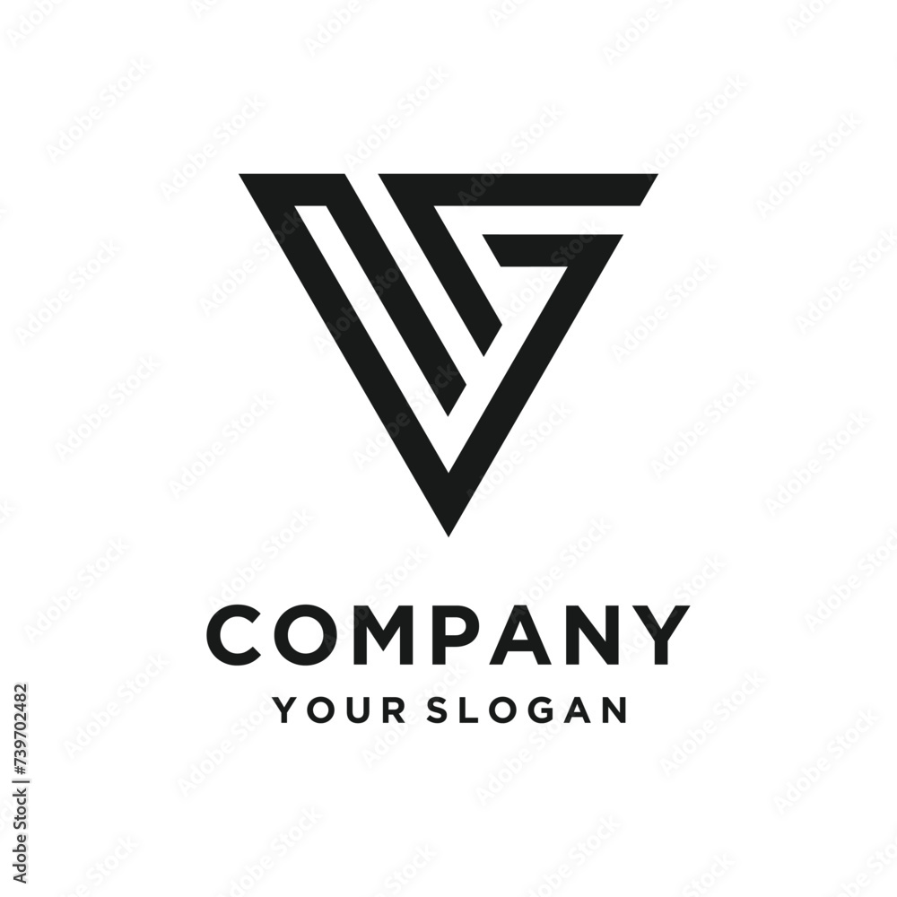 Poster letter v design element vector icon with creative and simple style