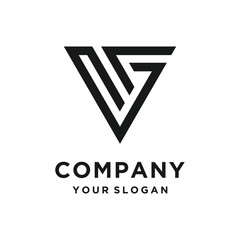 Letter V design element vector icon with creative and simple style